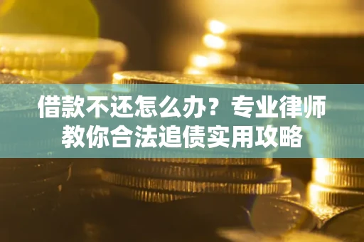 武汉借款不还怎么办？专业律师教你合法追债实用攻略