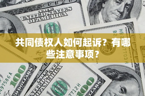 武汉共同债权人如何起诉？有哪些注意事项？