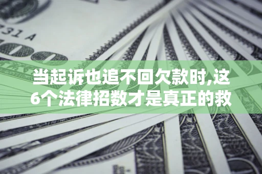 武汉当起诉也追不回欠款时,这6个法律招数才是真正的救命稻草